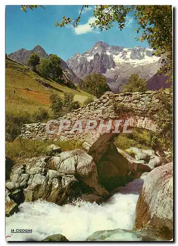 Moderne Karte Visitez les Alpes Le pont des Ouiels du diable et le massif de l'Olan