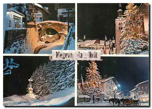 Cartes postales moderne La Capitale du Ski Megeve (Haute Savoie) Alt 1113m le Pont sur le Cedron l'Eglise le Calvaire La