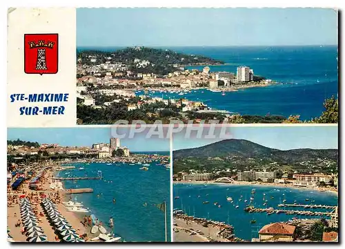 Cartes postales moderne La Cote d'Azur Varoise Sainte Maxime sur Mer (Var) Vue generale et Pointe des Sardinaux la Plage