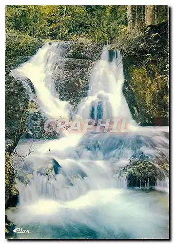 Moderne Karte Les beaux sites du Doubs (Franche Comte) La cascade de la source bleue