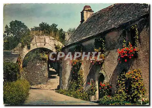 Moderne Karte Bretagne en couelurs Rochefort en terre (Morbihan) Maisons Fleuries a l'une des entrees de la vi