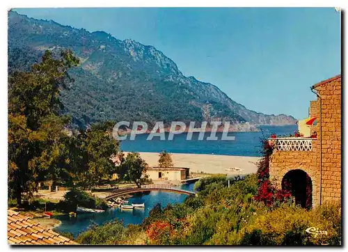 Moderne Karte (Corse) Ile de beaute Paradis d'ete Porto Vue sur la plage