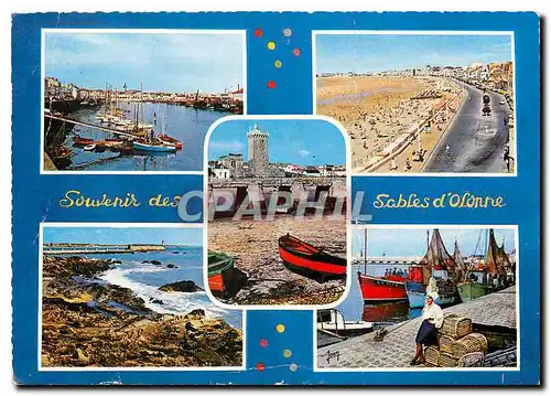 Cartes postales moderne La Vendee Les Sables d'Olonne un coin du port le remblai et la Plage la tour d'Arundel