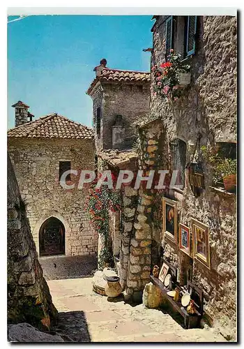Moderne Karte Village de la cote d'Azur (Eze) vieille rue pittoresque