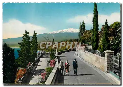 Cartes postales moderne Taormina vue generale et la grande route