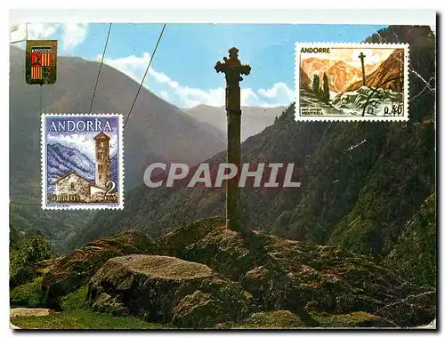 Cartes postales moderne Valls d'Andorra Croix Gotique de Mertixell
