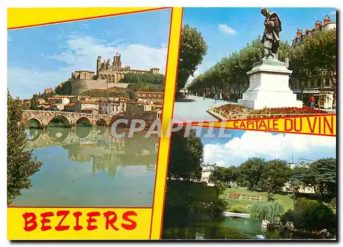 Cartes postales moderne La Capitale du Vignoble Languedocien Beziers Statue de Paul Rilquet