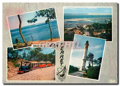 Moderne Karte Bassin d'Archacon Cap Ferret Le Bassin Train Phare