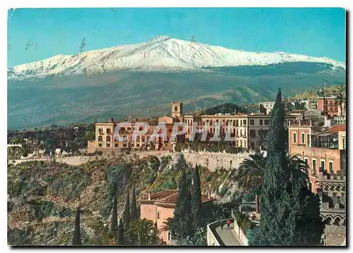 Cartes postales moderne Taormina Hotel Dominique avec l'Etna