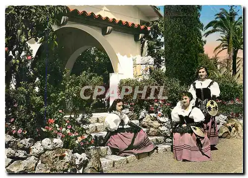 Moderne Karte Cote d'Azur Groupe jeune filles en costume Folklorique Folkore