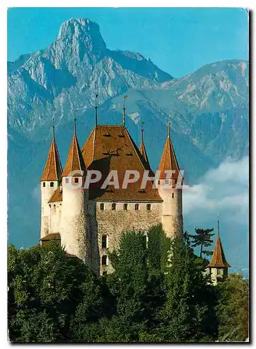 Cartes postales moderne Schloss Thun mit Stockhorn