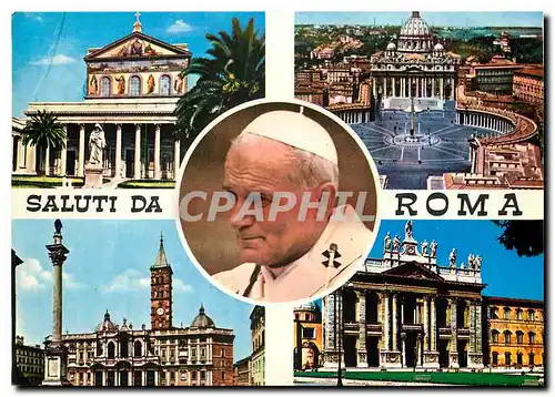 Cartes postales moderne Saluti Da Roma Pape Jean Paul II