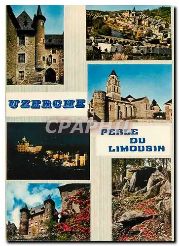 Cartes postales moderne Vallee de la Vezere Uzerche (Correze) Porte Becharie Vue generale L'eglise Chateau Pontier