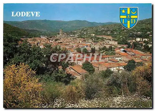 Moderne Karte Lodeve (Herault) Vue generale