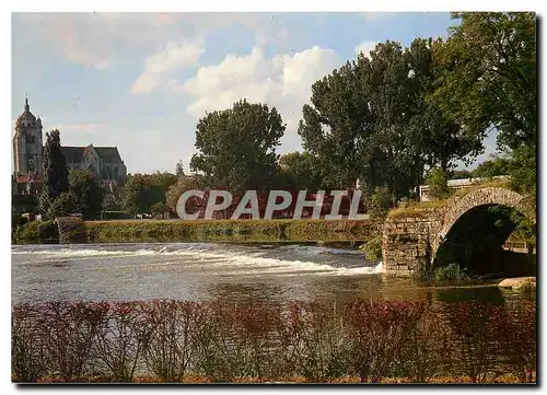 Moderne Karte La Franche Comte Pittoresque Dole (Jura) Barrage sur le Doubs Vestiges d'un pont du Moyen age