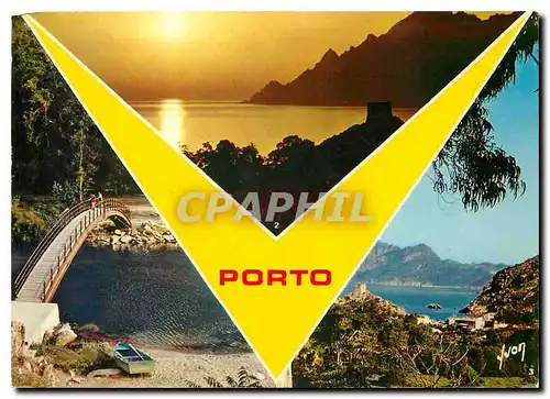 Cartes postales moderne Couleurs et Lumiere de France La Corse Oasis de Beaute Porto Pont sur le Porto coucher de soleil
