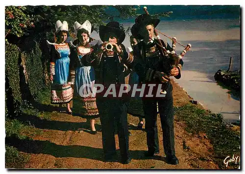 Moderne Karte Folklore de France La Bretagne Region Pont Aven Riec sur Belon Nevez (Finistere) sur les Bords d