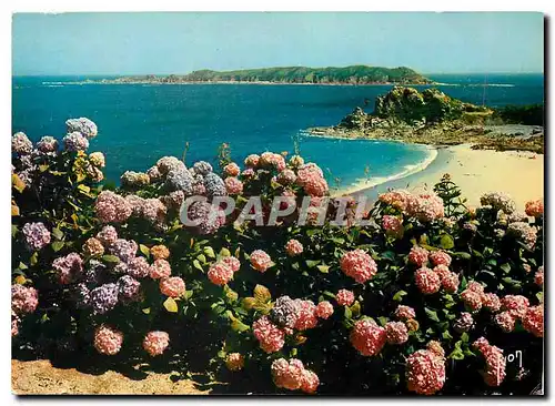 Moderne Karte Couleurs et Lumiere de France La Bretagne Perros Guirec (Cotes du Nord) Plage de Trestrignel