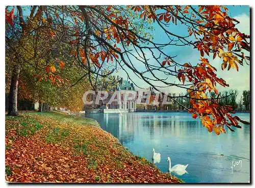 Moderne Karte Couleurs et Lumiere de France Fontainebleau (S et M) L'Etang des Carpes et le Chateau