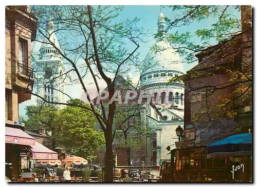 Cartes postales moderne Couleurs et Lumiere de France Paris la Basilique du Sacre Coeur et la Place du Tertre