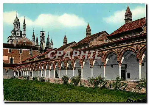 Moderne Karte Certosa di Pavia Un Coin du grand cloitre avec l'entree aux cellules