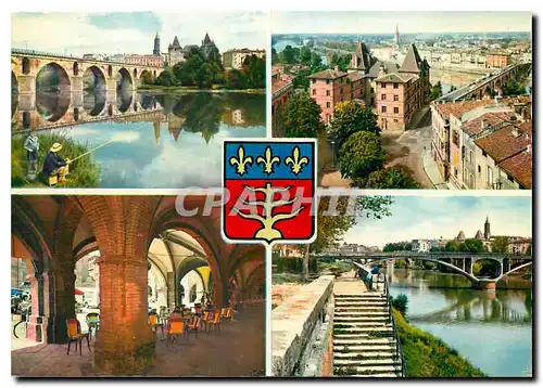 Cartes postales moderne Montauban (Tarn Garonne) Le Vieux Pont (14 es) Panorama sur le Tarn Les Arcades (17es) le Pont N