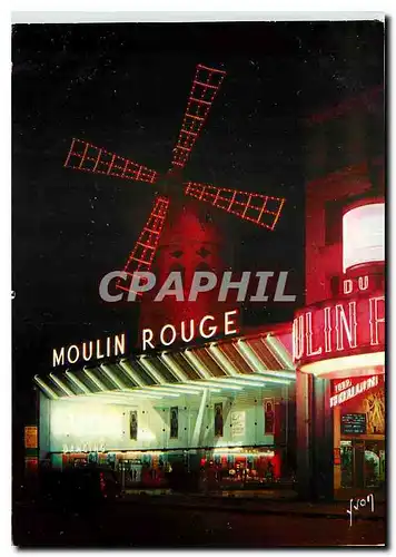 Moderne Karte Couleurs et Lumiere de France Paris Le Moulin Rouge