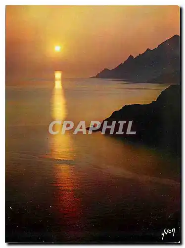 Moderne Karte Couleurs et Lumliere de France La Corse oasis de Beaute Porto coucher de soleil sur le Golfe