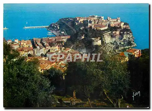 Cartes postales moderne Couleurs et Lumiere de France Domaine les Colombieres Menton (A M) france Le Rocher de Monaco