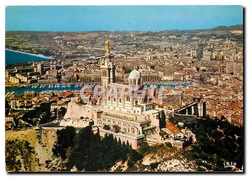 Cartes postales moderne Marseille (B du R) Vue aerienne de Notre Dame de la Garde