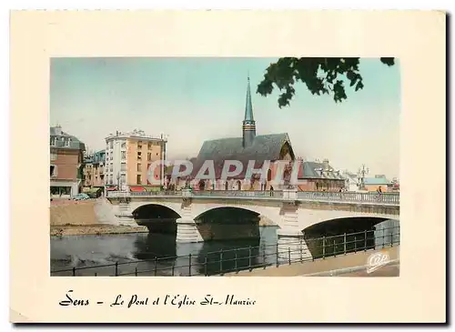 Cartes postales moderne Sens Le Pont et l'Eglise El Maurice