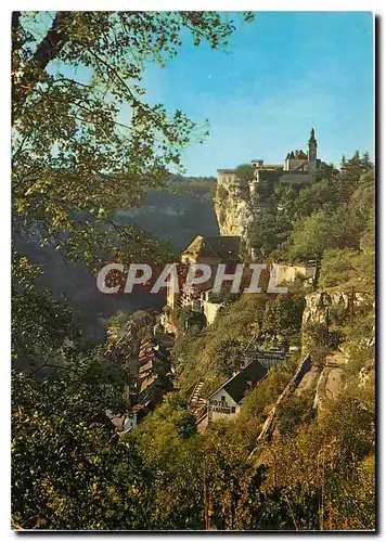 Moderne Karte En Quercy Lot Pittorresque Roc Amadour Site de France Vue generale depuis la route du Chateau