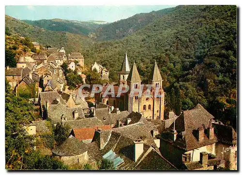 Cartes postales moderne Couleurs et lumiere de France Conques en Rouenrgue (Aveyron) vue d'ensemble