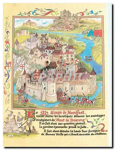 Moderne Karte 1214 Simon de Montfort
