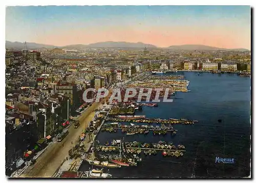 Cartes postales moderne Marseille Le Vieux Port vu du Pont Trandbordeur Bateaux