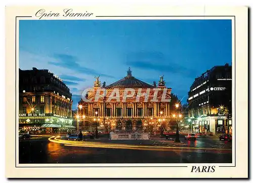 Moderne Karte Paris La nuit L'Opera Gamier