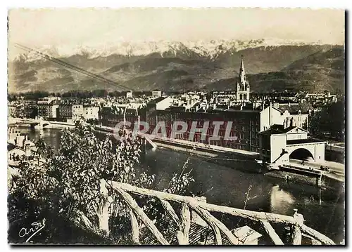 Moderne Karte Les Bellles Alpes Francaise Grenoble Vue generale et la Chaine des Alpes