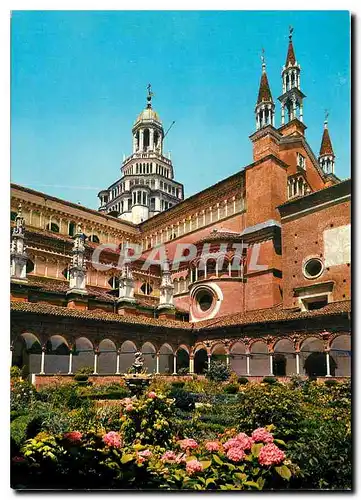 Cartes postales moderne Certosa Di Pavia Le Tiborio vu du petit Cloitre