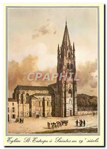 Moderne Karte Eglise St Europe a Saintes au 19e s