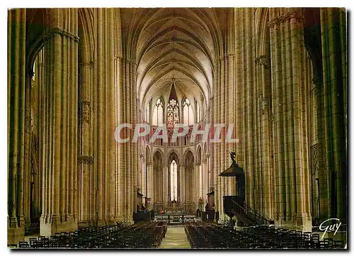 Moderne Karte Meaux (Seine et Marne) Interieur de la Cathedrale Saint Etienne la nef centrale et le choeur (du