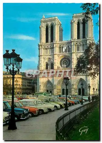 Moderne Karte Paris et ses Merveilles La facade de la cathedrale Notre Dame (1163 1330)