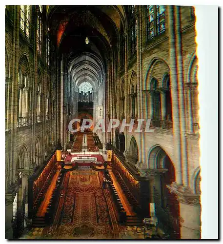 Moderne Karte Paris et Ses merveilles La cathedrale Notre Dame (1163 1330) le choeur et le nef cnetrale au fon