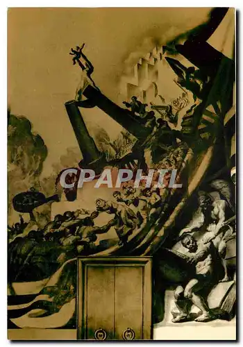 Cartes postales moderne Palais des Natons Geneve salle des conseils Peiture murale de Gauche J M Sert