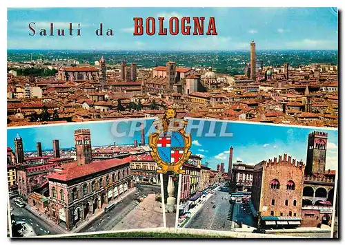 Cartes postales moderne Panorama Piazza Grande e il Palazzo di Re Enzo