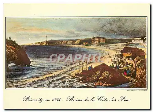 Cartes postales moderne Biarritz en 1856 Bains de la cote des Fous
