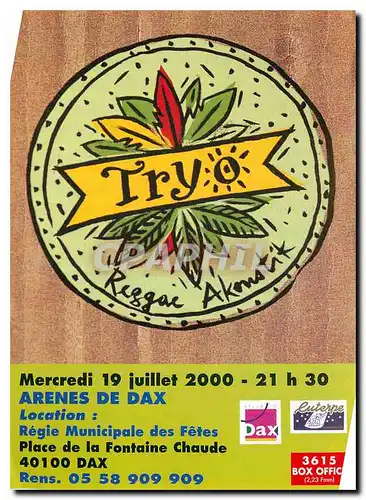 Tract Publicite Mercredi 19 juillet 2000 21 h 30 Arene de Dax