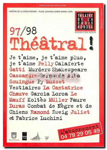 Cartes postales moderne 97 98 theatral