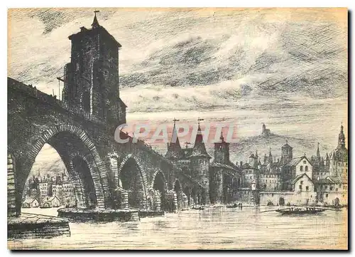 Cartes postales moderne Lyon du Passe Le Pont du Rosne au 17 e s