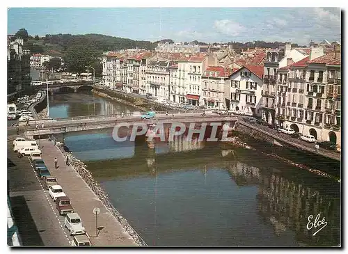 Moderne Karte Bayonne Les quais de la nive avac le Musee Basque