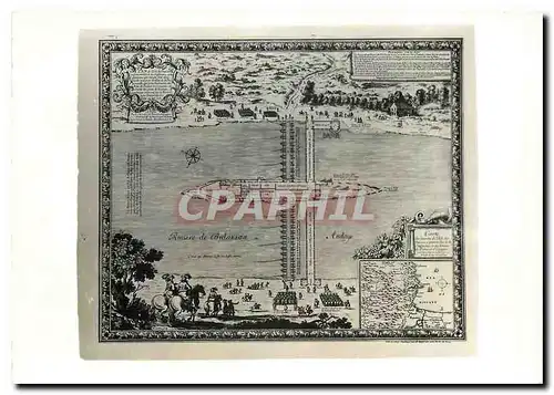 Cartes postales moderne Plan de l'lle des Faisans Mariage de Louis XIV 1660